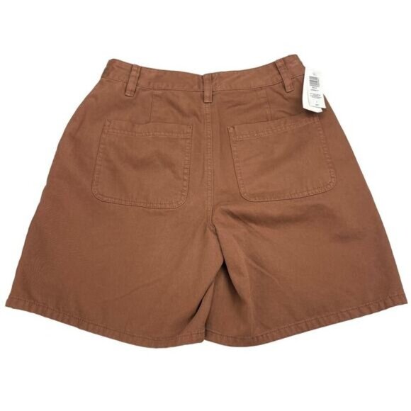 NWT SUNDAY BEST Aritzia Jaden 7" High Waisted Chino Shorts Sz 4 Epicurean Brown - Picture 8 of 9